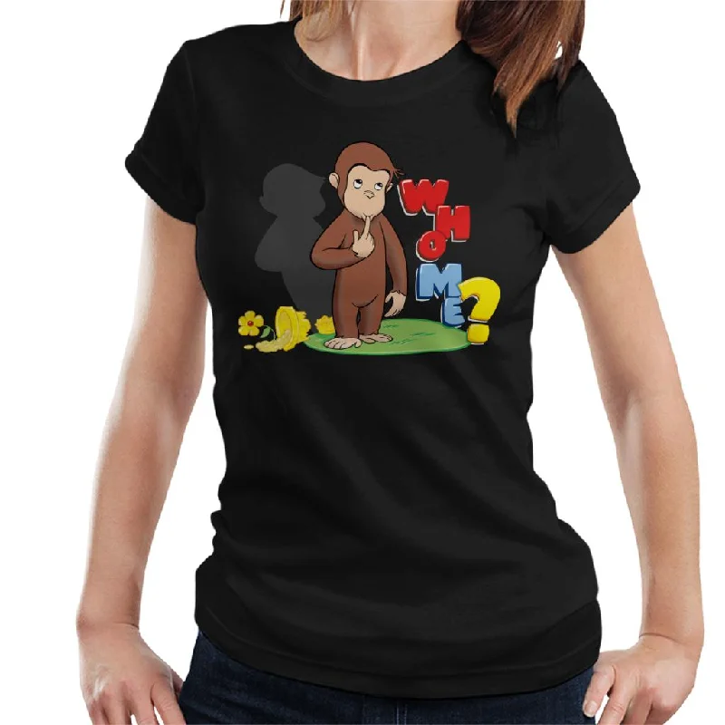 Curious George Broken Flower Pot Who Me Women's T-Shirt V-Neck T-Shirt Long Sleeve Cotton Curious George Broken Flower Pot Who Me Women's T-Shirt V-Neck T-Shirt Long Sleeve Cotton
