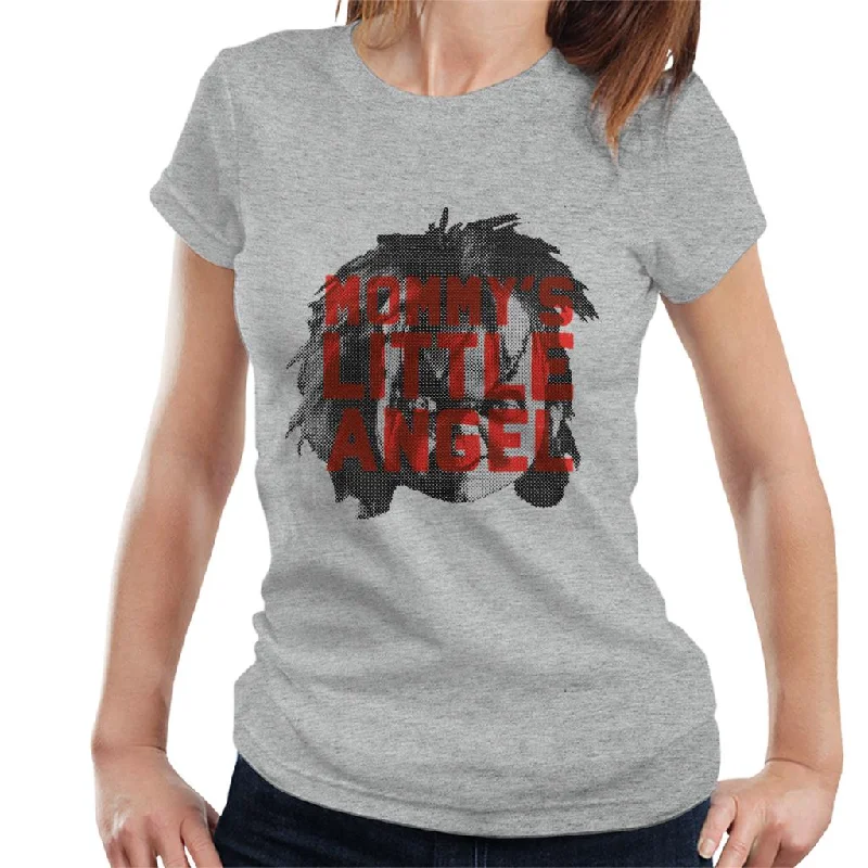Chucky Mommys Little Angel Women's T-Shirt Front Pockets Side Pockets Patch Pockets