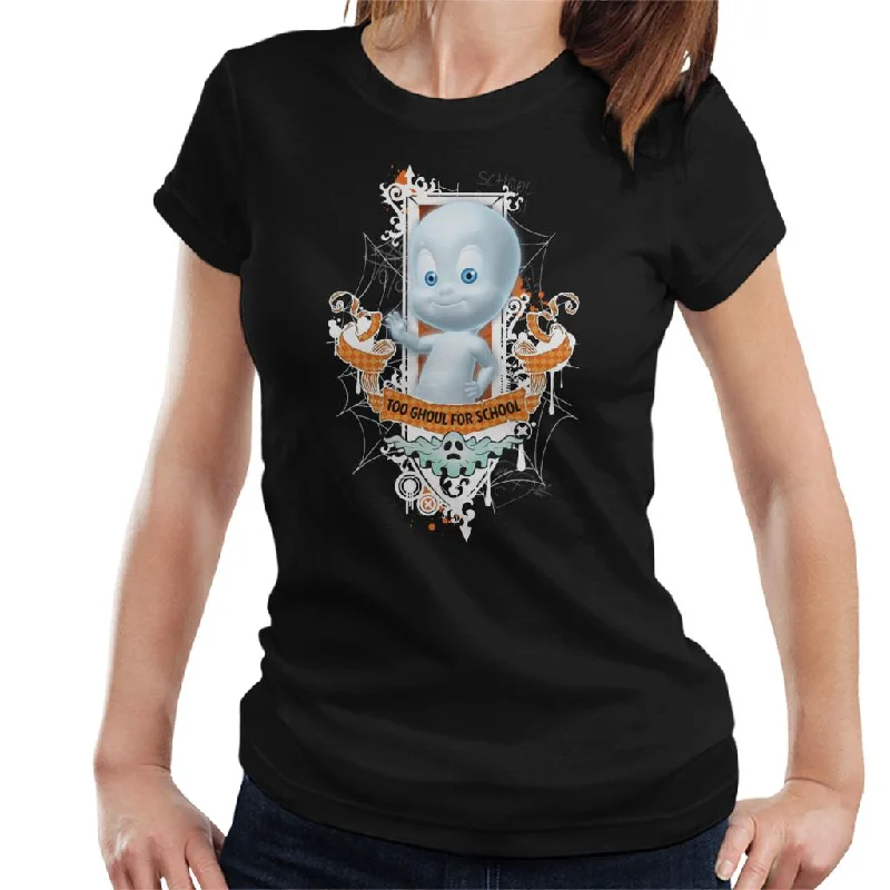 Casper The Friendly Ghost Too Ghoul For School Women's T-Shirt Satin Fabric Silk Fabric Chiffon Fabric Casper The Friendly Ghost Too Ghoul For School Women's T-Shirt Satin Fabric Silk Fabric Chiffon Fabric