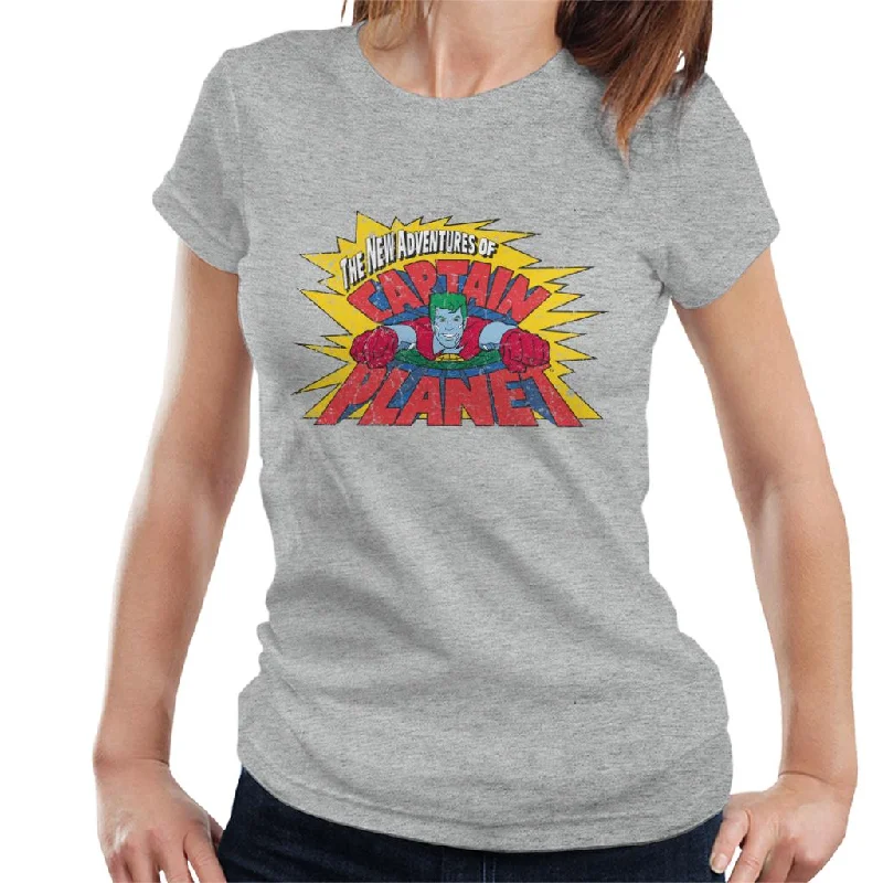 Captain Planet The New Adventures Logo Women's T-Shirt Print Jacquard Patchwork