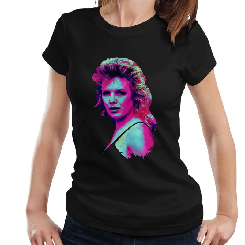 TV Times Kim Wilde 1983 Pop Art Stylised Women's T-Shirt Collared Crew Neck Turtle Neck