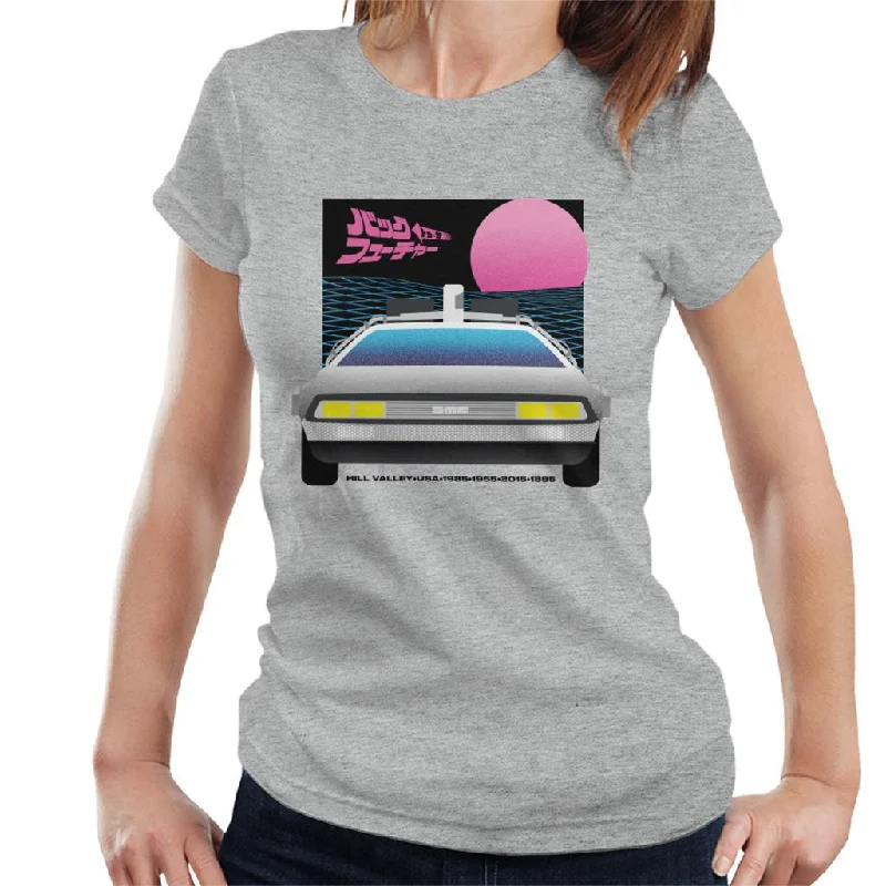Back to the Future Delorean Sunset Women's T-Shirt Fashionable Trendy Casual