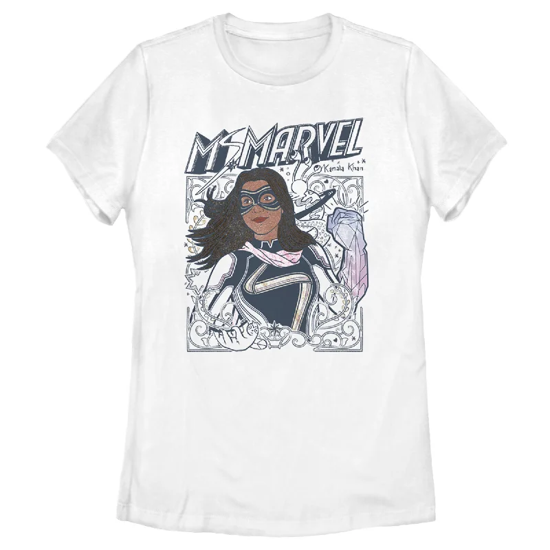 Women's Marvel Ms Marvel Doodle Kamala T-Shirt Anti-Pilling Machine Wash Handmade
