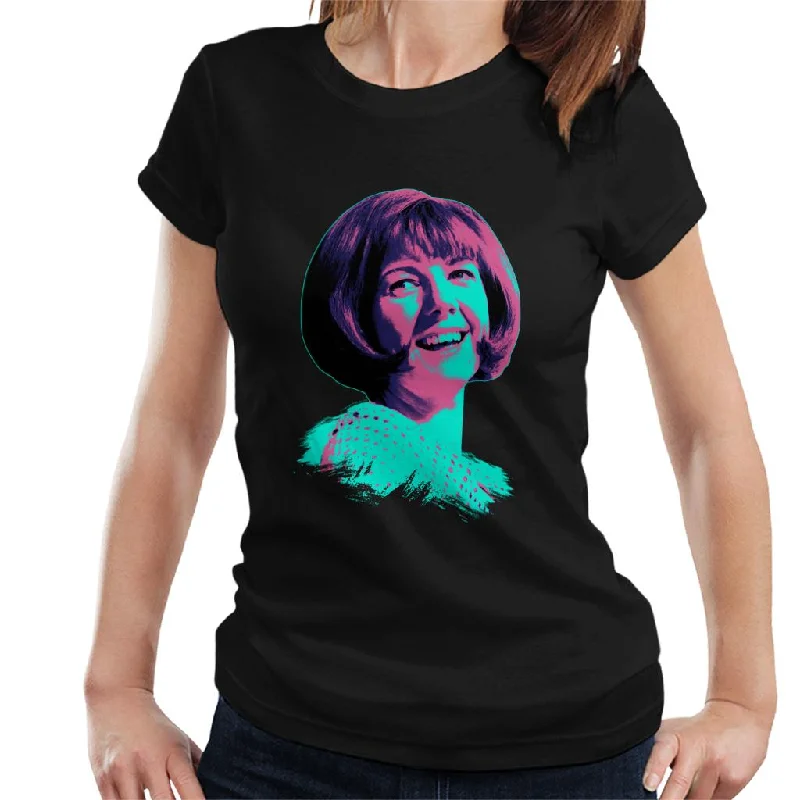 TV Times Cilla Black 1964 Pop Art Stylised Women's T-Shirt Collared T-Shirt Boat Neck A-Line TV Times Cilla Black 1964 Pop Art Stylised Women's T-Shirt Collared T-Shirt Boat Neck A-Line