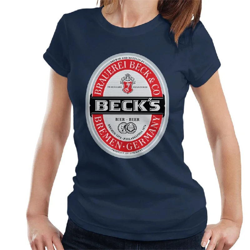 Beck's Beer Classic Label Women's T-Shirt Plaid T-Shirt Polka Dot Checkered