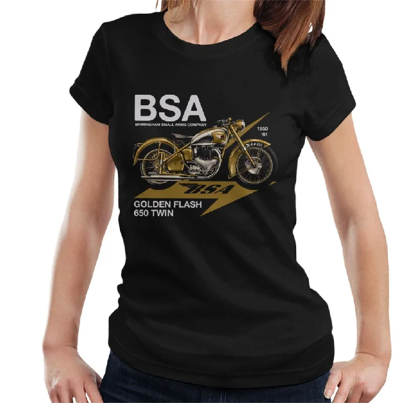 BSA Golden Flash 650 Twin Women's T-Shirt Hooded Caped Shawl Collar