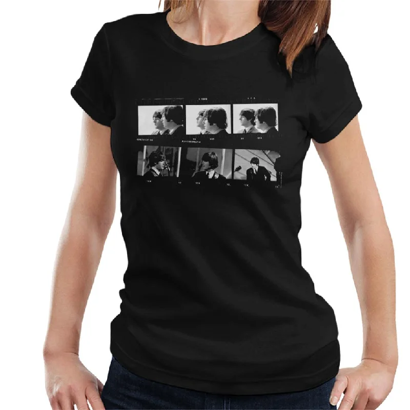 TV Times Beatles Lennon McCartney Photo Strip Women's T-Shirt Spandex Blend Rayon Blend Denim Blend TV Times Beatles Lennon McCartney Photo Strip Women's T-Shirt Spandex Blend Rayon Blend Denim Blend