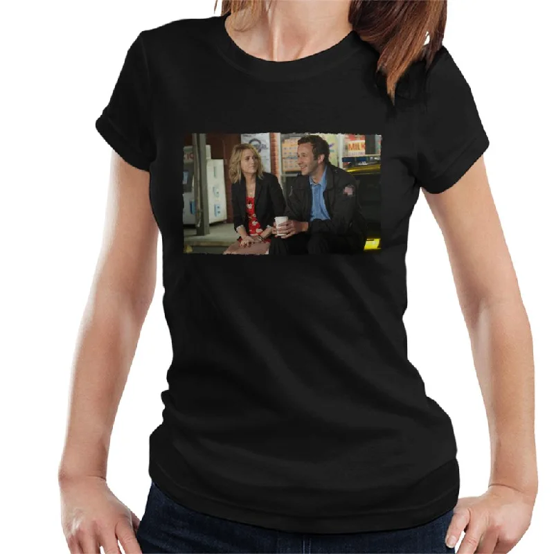 Bridesmaids Annie And Rhodes Drinking Coffee Women's T-Shirt Chenille Brocade Lace