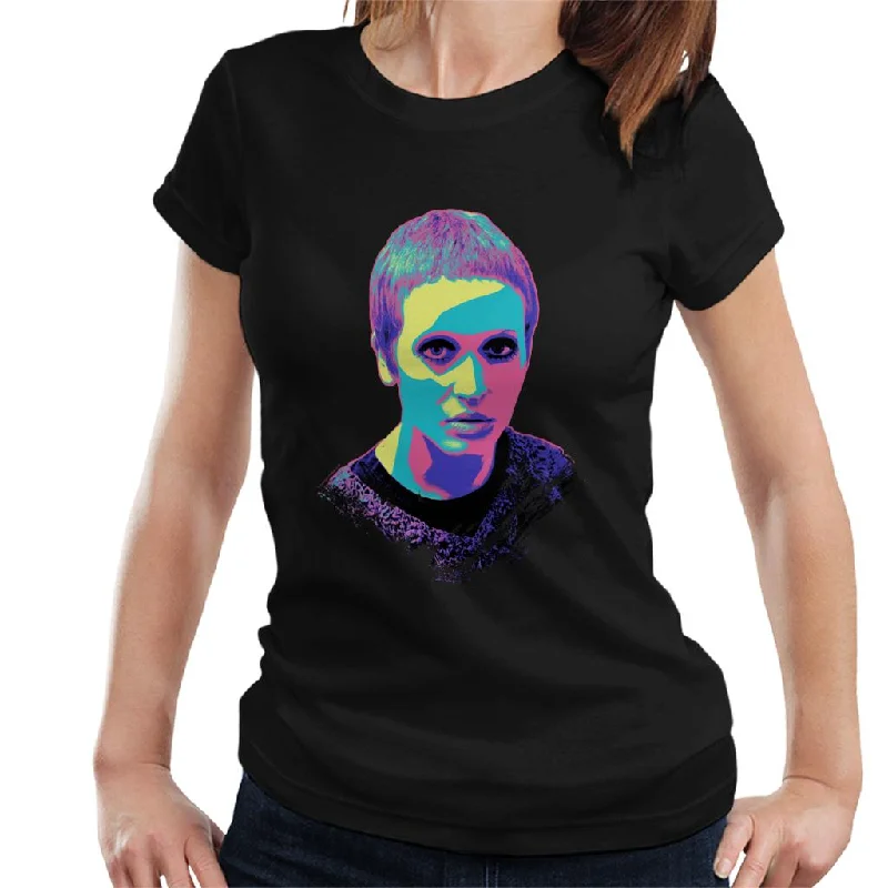 TV Times Actress & Singer Julie Driscoll Pop Art Stylised Women's T-Shirt Houndstooth Herringbone Solid TV Times Actress & Singer Julie Driscoll Pop Art Stylised Women's T-Shirt Houndstooth Herringbone Solid