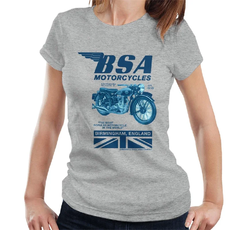 BSA Motorcycles Birmingham England Women's T-Shirt Layered Multi-layer Single Layer