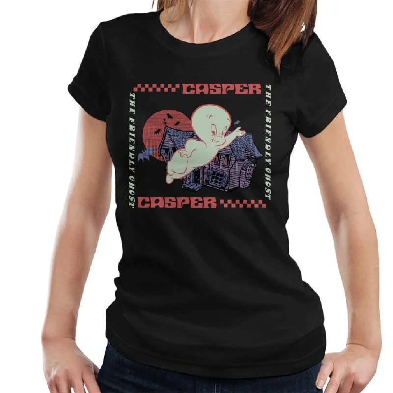 Casper The Friendly Ghost Check Square Women's T-Shirt Chenille Blend Fleece Blend Nylon Blend Casper The Friendly Ghost Check Square Women's T-Shirt Chenille Blend Fleece Blend Nylon Blend