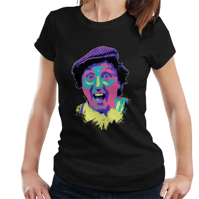 TV Times Comedian Ken Dodd 1978 Pop Art Stylised Women's T-Shirt Jersey Fabric Tulle Fabric Batik Fabric TV Times Comedian Ken Dodd 1978 Pop Art Stylised Women's T-Shirt Jersey Fabric Tulle Fabric Batik Fabric