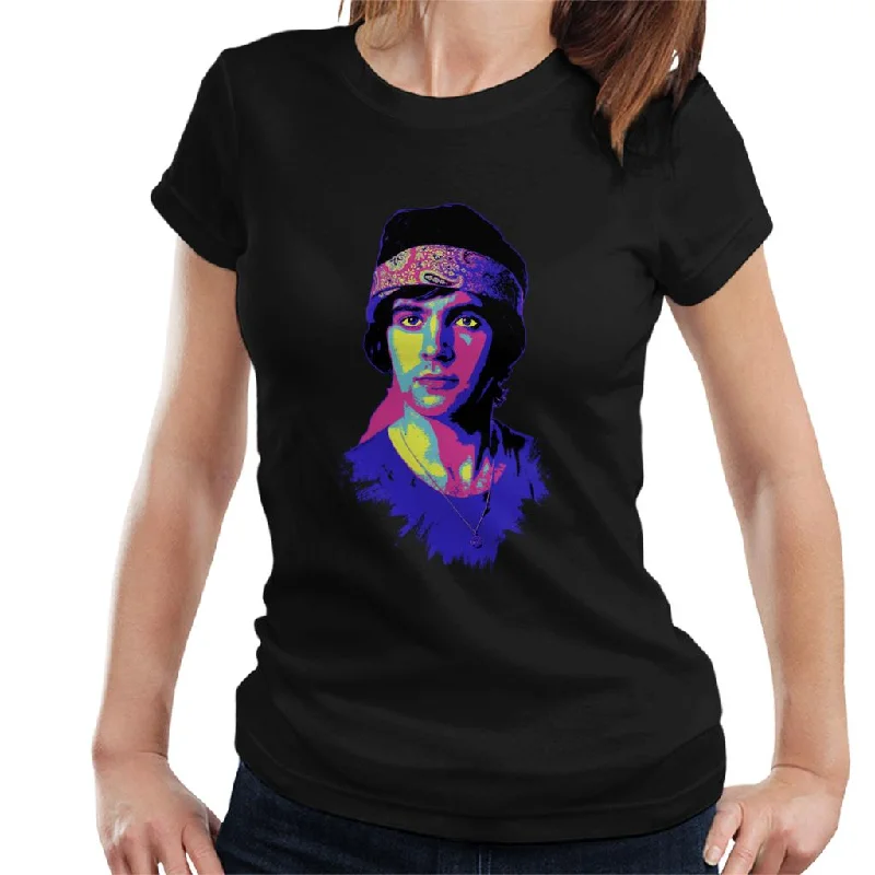 TV Times David Essex Bandana Portrait Pop Art Stylised Women's T-Shirt Terry Blend Velvet Blend Canvas Blend TV Times David Essex Bandana Portrait Pop Art Stylised Women's T-Shirt Terry Blend Velvet Blend Canvas Blend