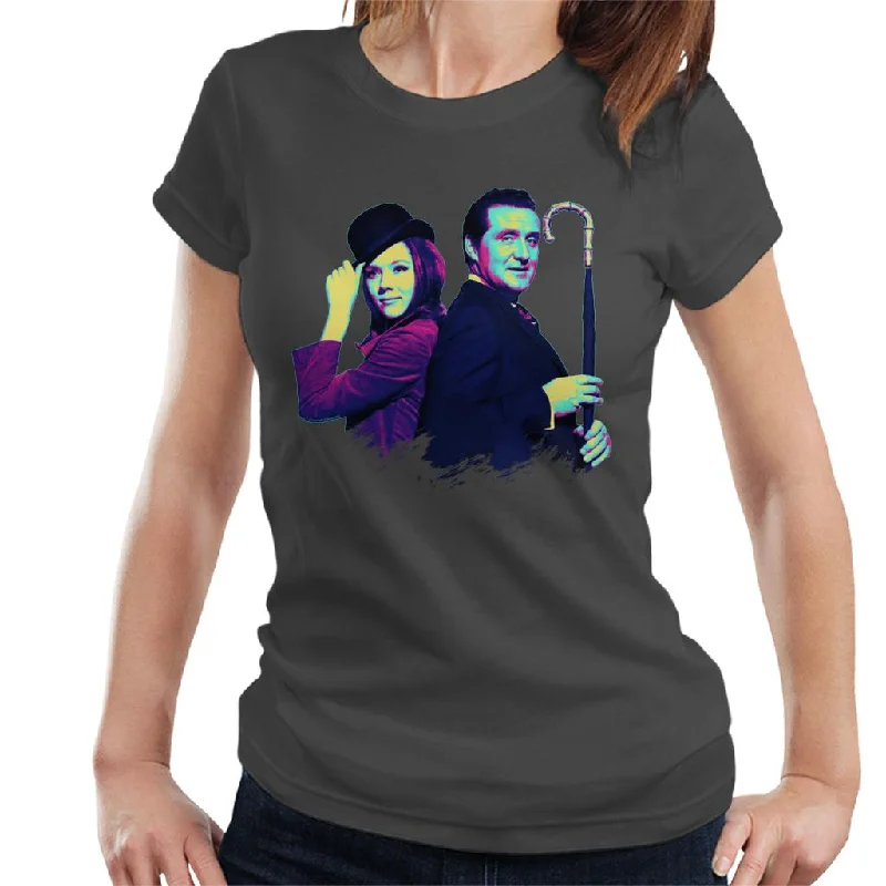 TV Times Avengers Diana Rigg And Patrick Macnee Pop Art Stylised Women's T-Shirt Modern Contemporary Chic TV Times Avengers Diana Rigg And Patrick Macnee Pop Art Stylised Women's T-Shirt Modern Contemporary Chic