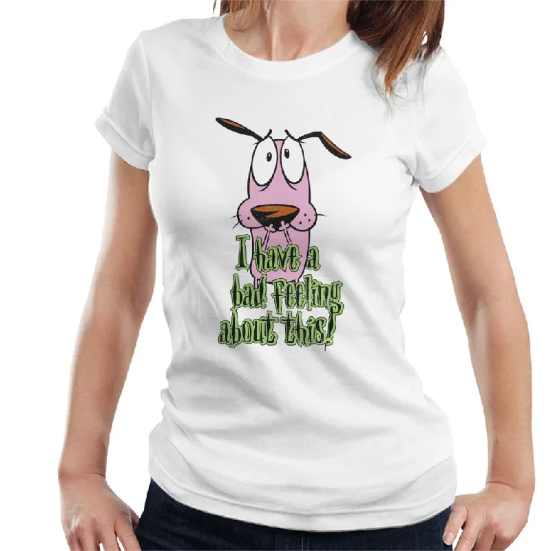 Courage The Cowardly Dog Halloween Bad Feeling Women's T-Shirt Nylon Fabric Polyester Fabric Spandex Fabric Courage The Cowardly Dog Halloween Bad Feeling Women's T-Shirt Nylon Fabric Polyester Fabric Spandex Fabric