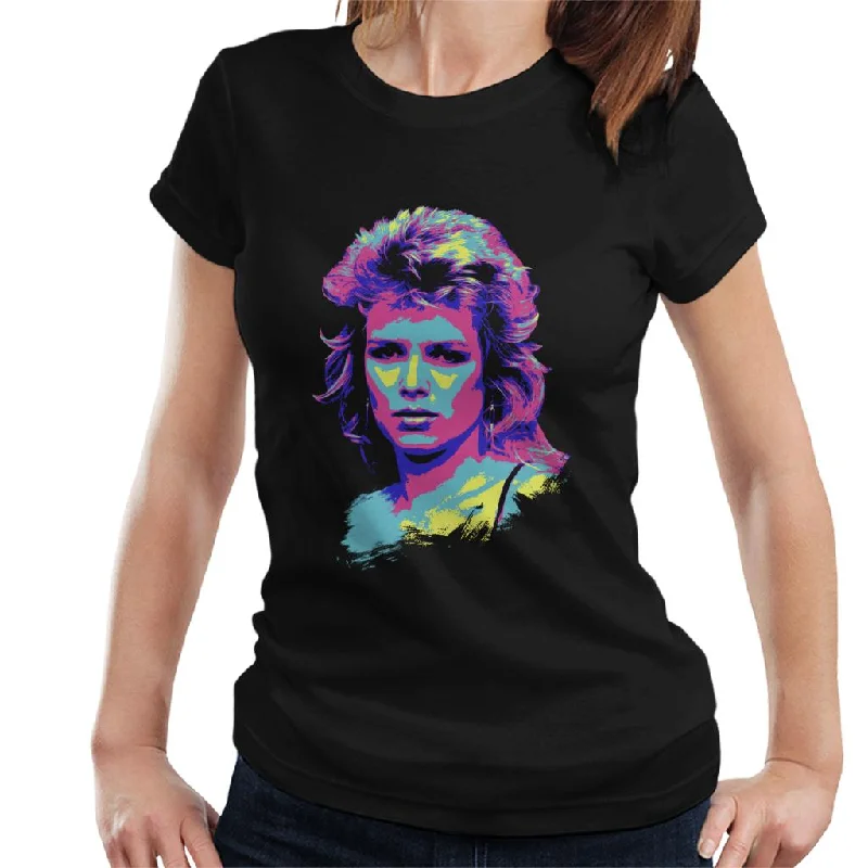 TV Times Kim Wilde 80s Pop Singer Pop Art Stylised Women's T-Shirt Cotton Fabric Linen Fabric Terry Fabric TV Times Kim Wilde 80s Pop Singer Pop Art Stylised Women's T-Shirt Cotton Fabric Linen Fabric Terry Fabric