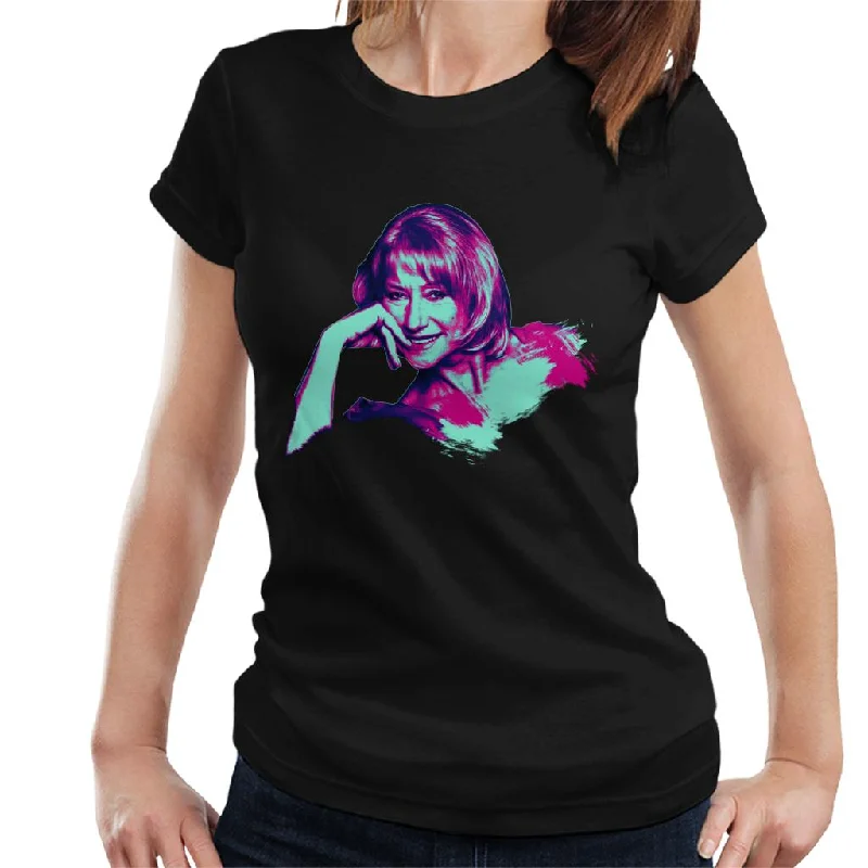 TV Times Helen Mirren Pop Art Stylised Women's T-Shirt Fitted T-Shirt Seamless Stretchy TV Times Helen Mirren Pop Art Stylised Women's T-Shirt Fitted T-Shirt Seamless Stretchy