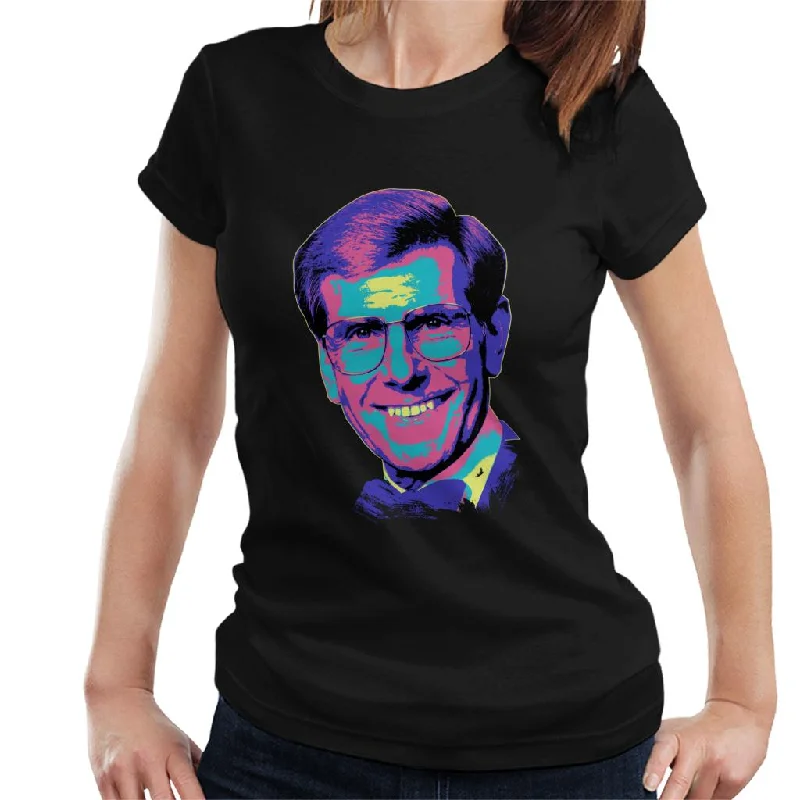 TV Times Presenter Bob Holness Pop Art Stylised Women's T-Shirt Sequined Glittery Shiny TV Times Presenter Bob Holness Pop Art Stylised Women's T-Shirt Sequined Glittery Shiny