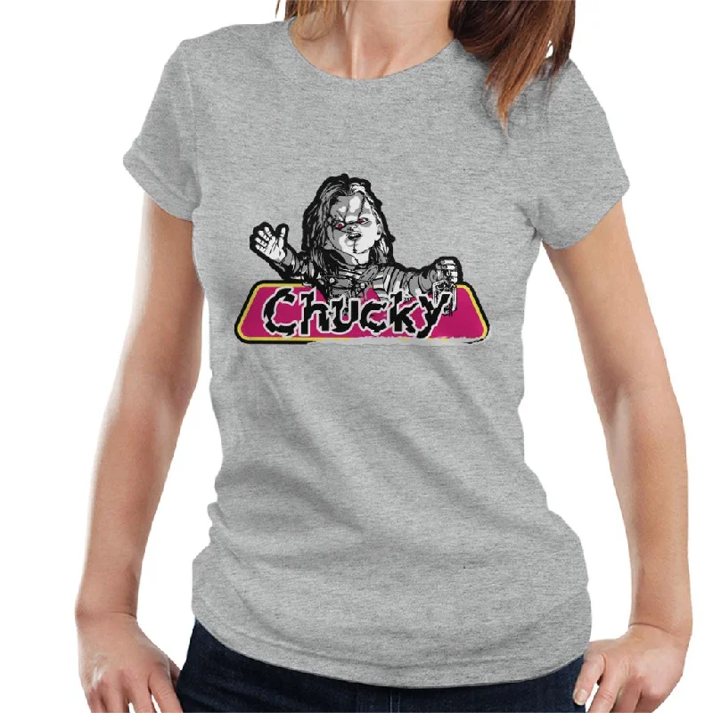 Chucky Heart Of Damballa Women's T-Shirt V-Neck T-Shirt Long Sleeve Cotton