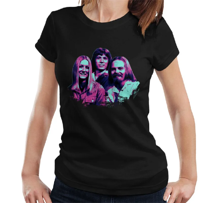 TV Times Music Trio For Rainbow Pop Art Stylised Women's T-Shirt Cashmere Blend Cotton Blend Poly Blend TV Times Music Trio For Rainbow Pop Art Stylised Women's T-Shirt Cashmere Blend Cotton Blend Poly Blend
