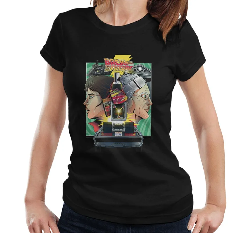 Back to the Future Doc Vs Marty Women's T-Shirt Terry Blend Velvet Blend Canvas Blend Back to the Future Doc Vs Marty Women's T-Shirt Terry Blend Velvet Blend Canvas Blend