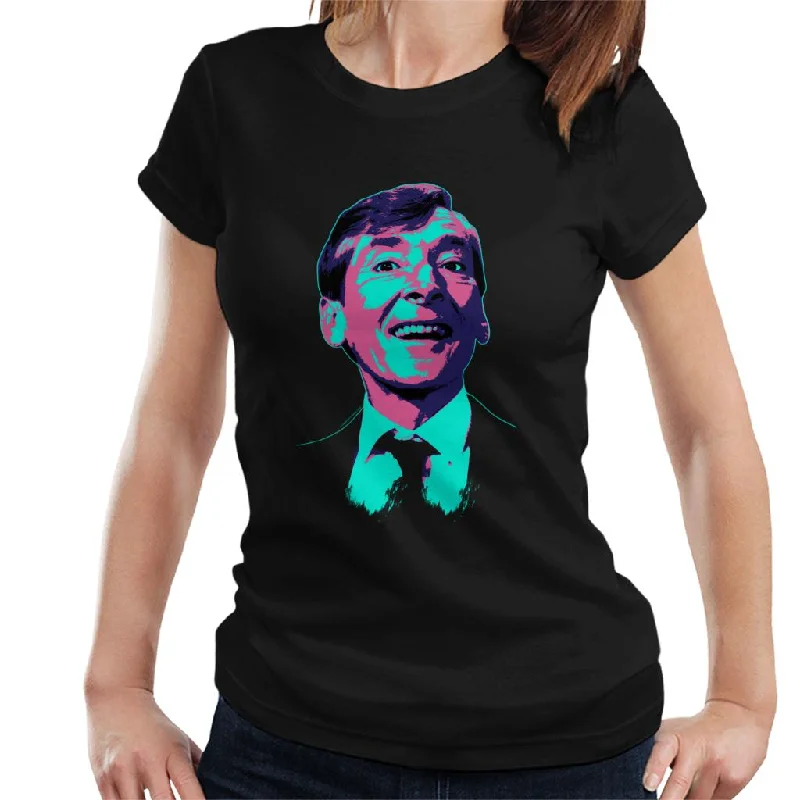 TV Times Kenneth Williams Retro Pop Art Stylised Women's T-Shirt Real Fur Shearling Chenille TV Times Kenneth Williams Retro Pop Art Stylised Women's T-Shirt Real Fur Shearling Chenille