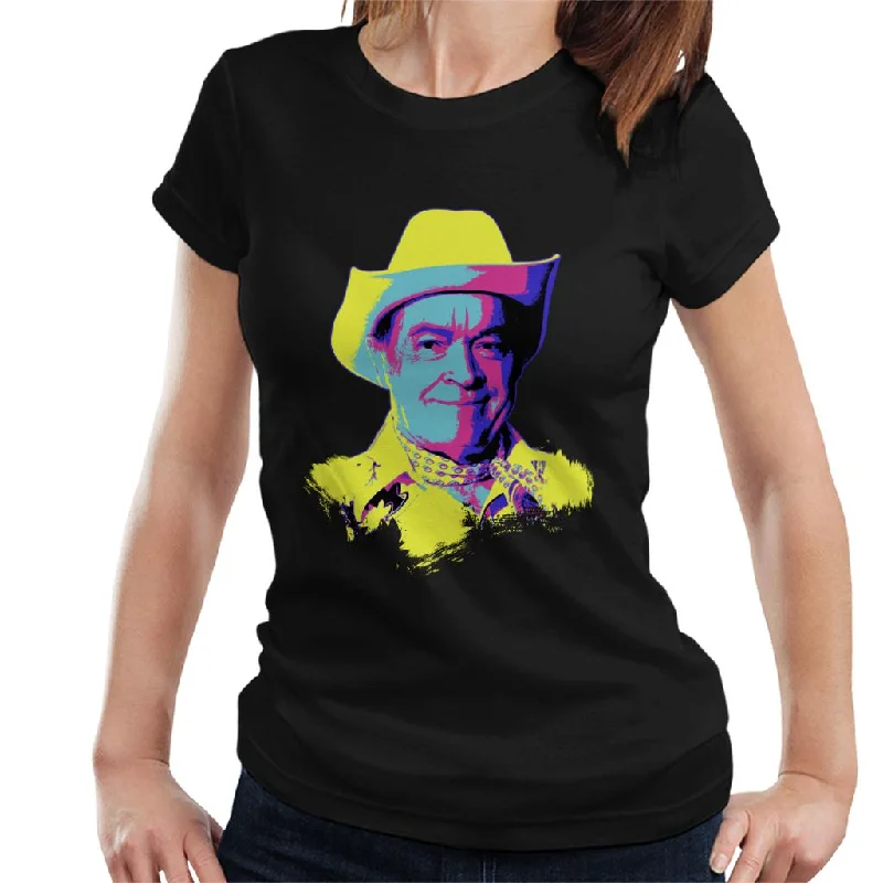 TV Times Bob Hope Cowboy 1978 Pop Art Stylised Women's T-Shirt Solid Print Embellished TV Times Bob Hope Cowboy 1978 Pop Art Stylised Women's T-Shirt Solid Print Embellished