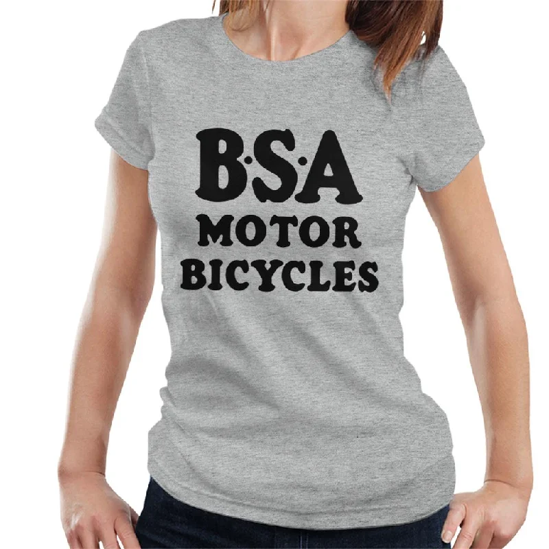 BSA Motor Bicycles Women's T-Shirt Front Pockets Side Pockets Patch Pockets