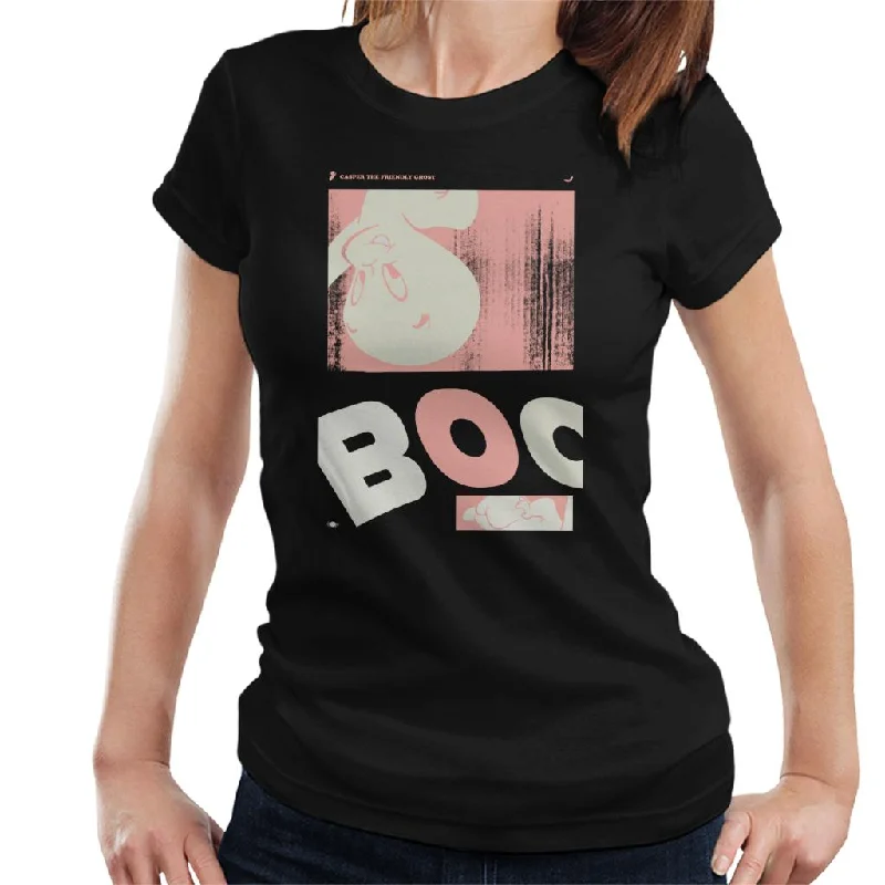 Casper The Friendly Ghost Boo Face Women's T-Shirt Lace Blend Ribbed Blend Corduroy Blend