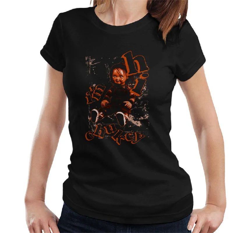 Chucky Im Chucky Hi Women's T-Shirt Zippered Buttoned Snapped