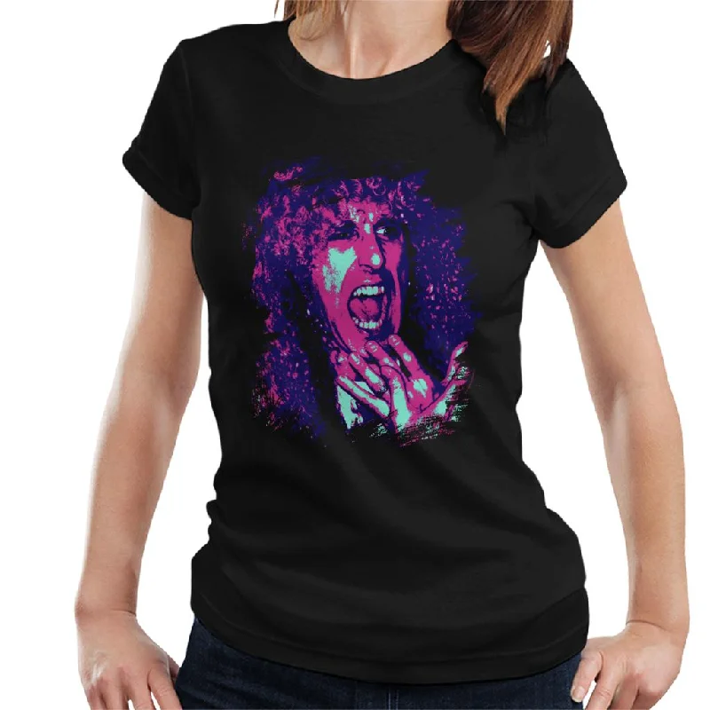TV Times Twisted Sister Dee Snider Pop Art Stylised Women's T-Shirt Spandex Blend Rayon Blend Denim Blend TV Times Twisted Sister Dee Snider Pop Art Stylised Women's T-Shirt Spandex Blend Rayon Blend Denim Blend