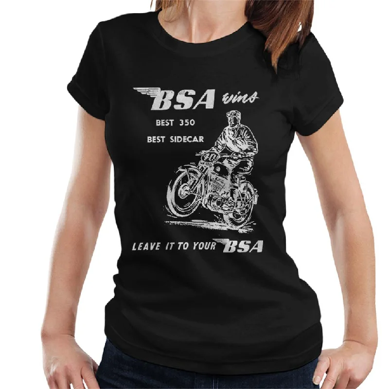 BSA Best Sidecar Women's T-Shirt Graphic T-Shirt Round Neck Polyester