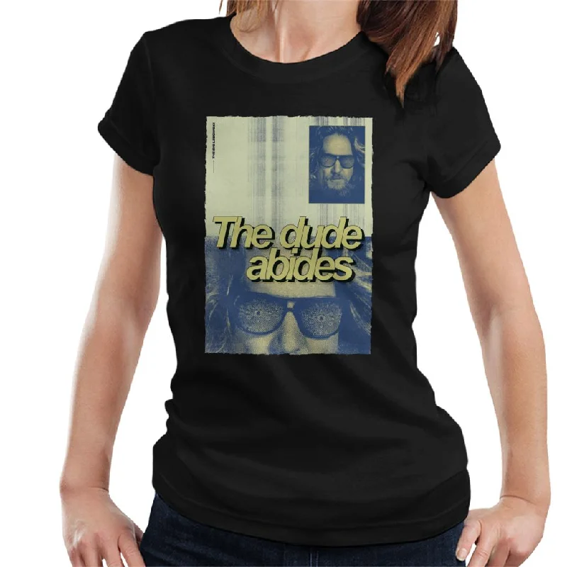 The Big Lebowski The Dude Abides Poster Women's T-Shirt Satin Blend Silk Blend Wool Blend The Big Lebowski The Dude Abides Poster Women's T-Shirt Satin Blend Silk Blend Wool Blend