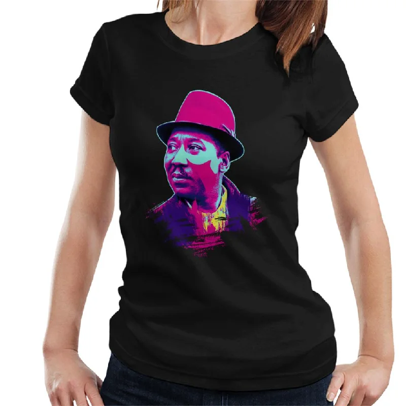 TV Times Muddy Waters Blues And Gospel Train 1964 Pop Art Stylised Women's T-Shirt Seamless Knitted Crochet TV Times Muddy Waters Blues And Gospel Train 1964 Pop Art Stylised Women's T-Shirt Seamless Knitted Crochet