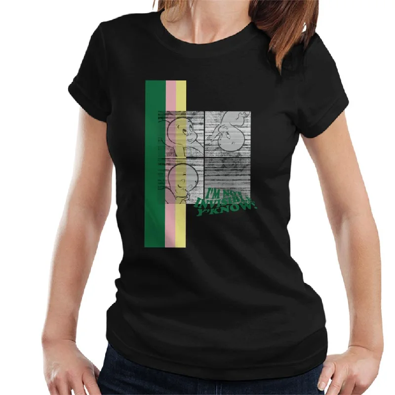 Casper The Friendly Ghost I'm Not Invisible Y'Know Women's T-Shirt Satin Blend Silk Blend Wool Blend Casper The Friendly Ghost I'm Not Invisible Y'Know Women's T-Shirt Satin Blend Silk Blend Wool Blend