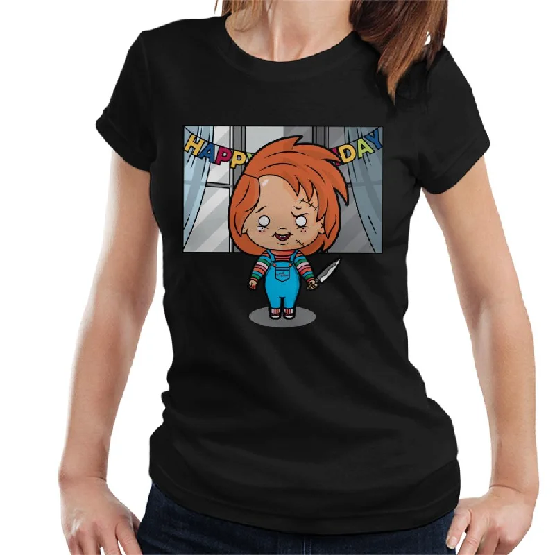 Chucky Happy Birthday Kawaii Women's T-Shirt Modern Contemporary Chic
