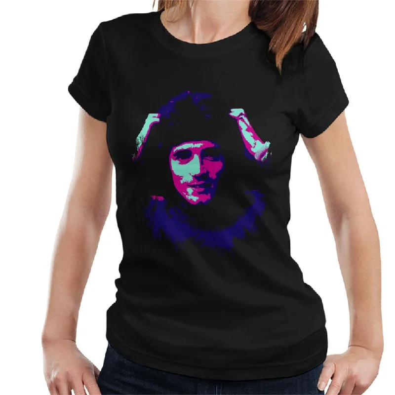 TV Times Footballer Kevin Keegan Pop Art Stylised Women's T-Shirt Satin Fabric Silk Fabric Chiffon Fabric TV Times Footballer Kevin Keegan Pop Art Stylised Women's T-Shirt Satin Fabric Silk Fabric Chiffon Fabric