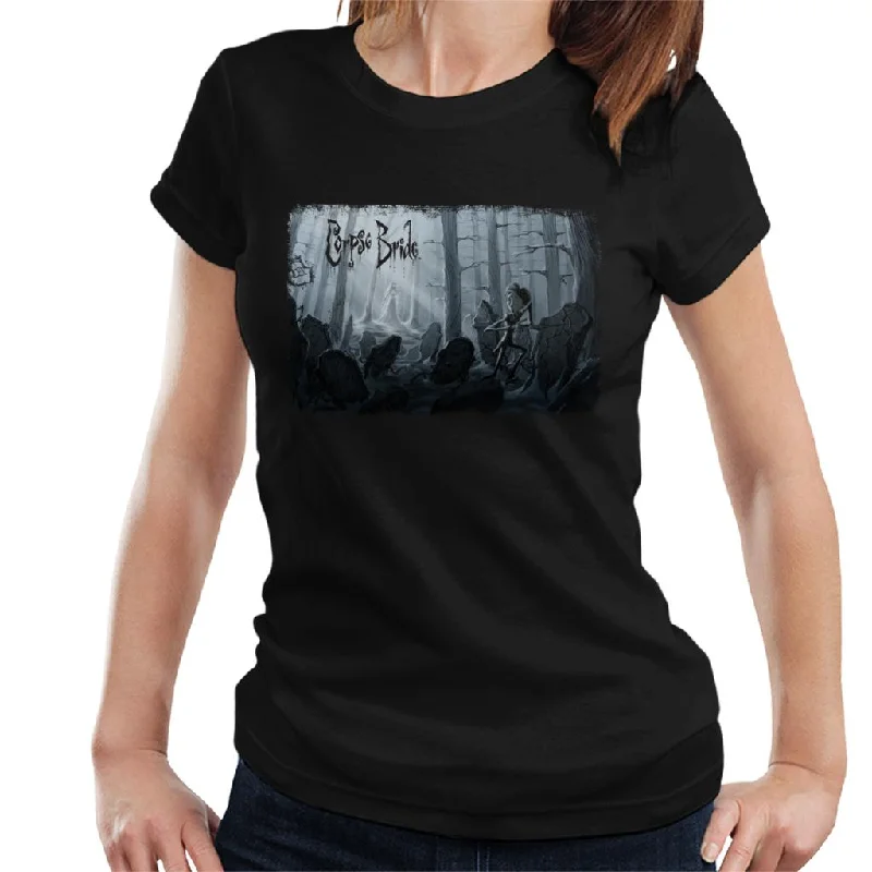 Corpse Bride Victor Van Dort Running From Emily Women's T-Shirt Cashmere Blend Cotton Blend Poly Blend Corpse Bride Victor Van Dort Running From Emily Women's T-Shirt Cashmere Blend Cotton Blend Poly Blend