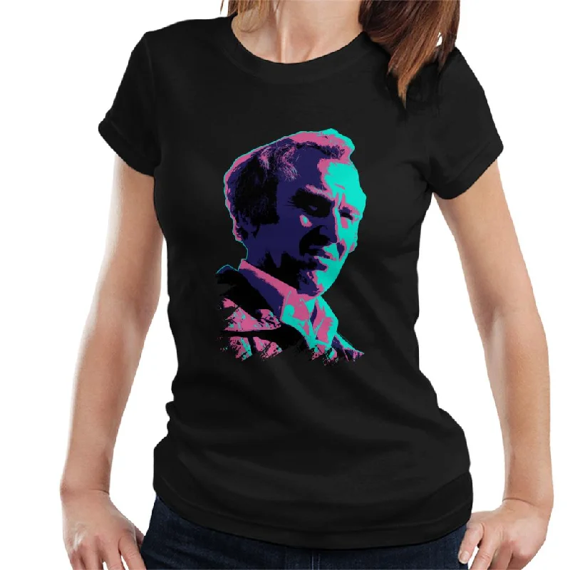 TV Times John Thaw The Sweeney 1976 Pop Art Stylised Women's T-Shirt Spandex Blend Rayon Blend Denim Blend TV Times John Thaw The Sweeney 1976 Pop Art Stylised Women's T-Shirt Spandex Blend Rayon Blend Denim Blend