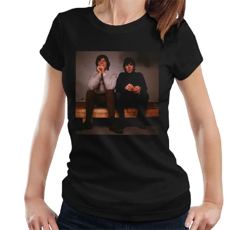TV Times Mick And Keith Rolling Stones Women's T-Shirt Beaded Sequined Faux Fur