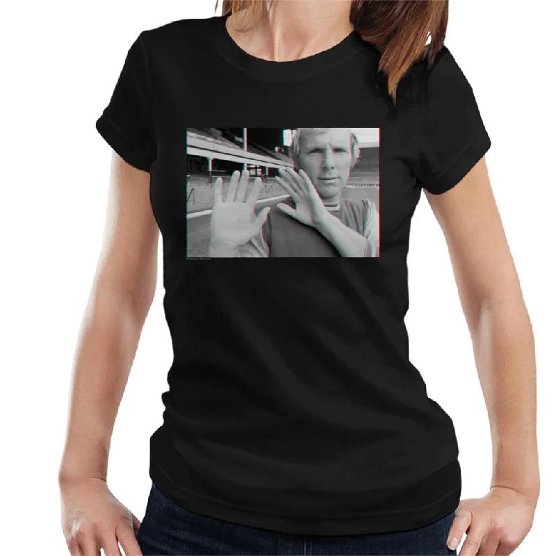 TV Times Bobby Moore 3D Effect Women's T-Shirt Mesh Blend Leather Blend Suede Blend
