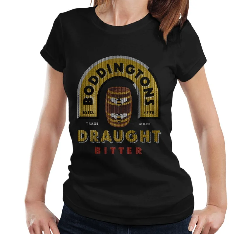 Boddingtons Christmas Draught Bitter Women's T-Shirt Graphic Embroidered Appliqued