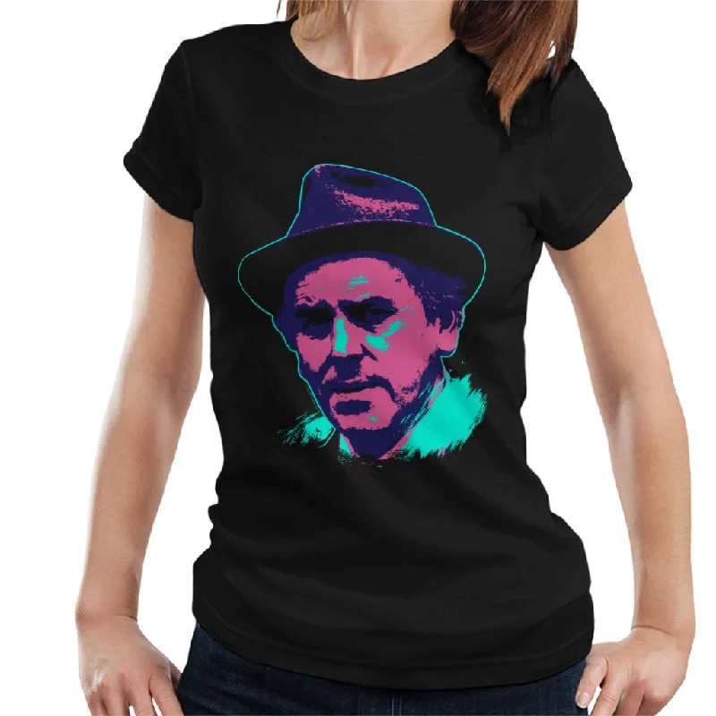 TV Times Actor George Cole Minder 1982 Pop Art Stylised Women's T-Shirt Mesh Fabric Canvas Fabric Denim Fabric TV Times Actor George Cole Minder 1982 Pop Art Stylised Women's T-Shirt Mesh Fabric Canvas Fabric Denim Fabric