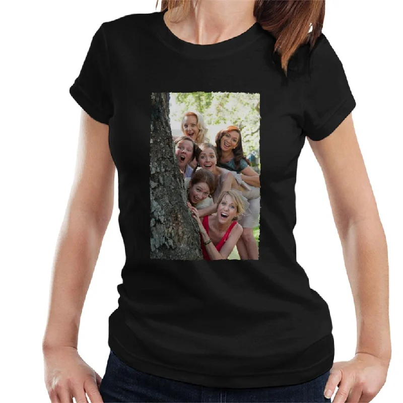 Bridesmaids Bridal Party Around Tree Women's T-Shirt Mesh Canvas Denim
