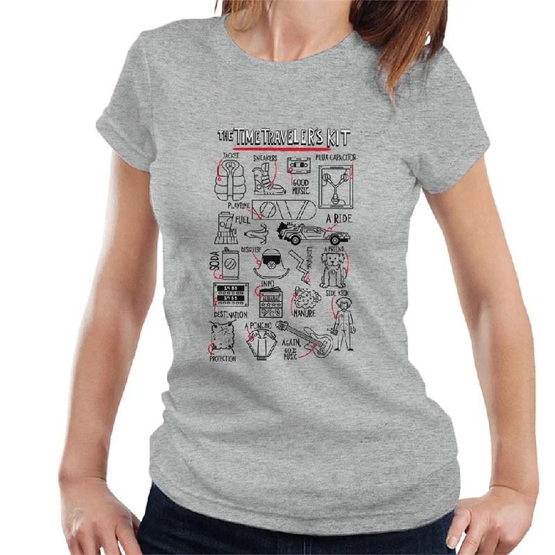 Back to the Future The Time Travelers Kit Women's T-Shirt Silk Blend Satin Velvet