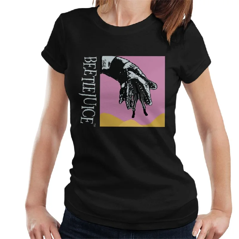 Beetlejuice Sandworm Pink Sky Women's T-Shirt Spandex Blend Rayon Blend Denim Blend