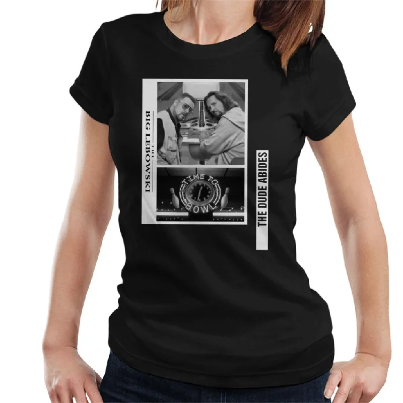 The Big Lebowski The Dude And Walter Time To Bowl Women's T-Shirt Front Pockets Side Pockets Patch Pockets The Big Lebowski The Dude And Walter Time To Bowl Women's T-Shirt Front Pockets Side Pockets Patch Pockets