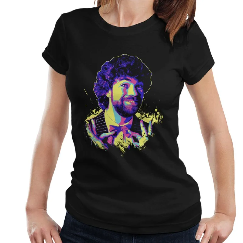 TV Times Matthew Kelly Bow Tie Pop Art Stylised Women's T-Shirt Boxy Fit Fitted Loose TV Times Matthew Kelly Bow Tie Pop Art Stylised Women's T-Shirt Boxy Fit Fitted Loose