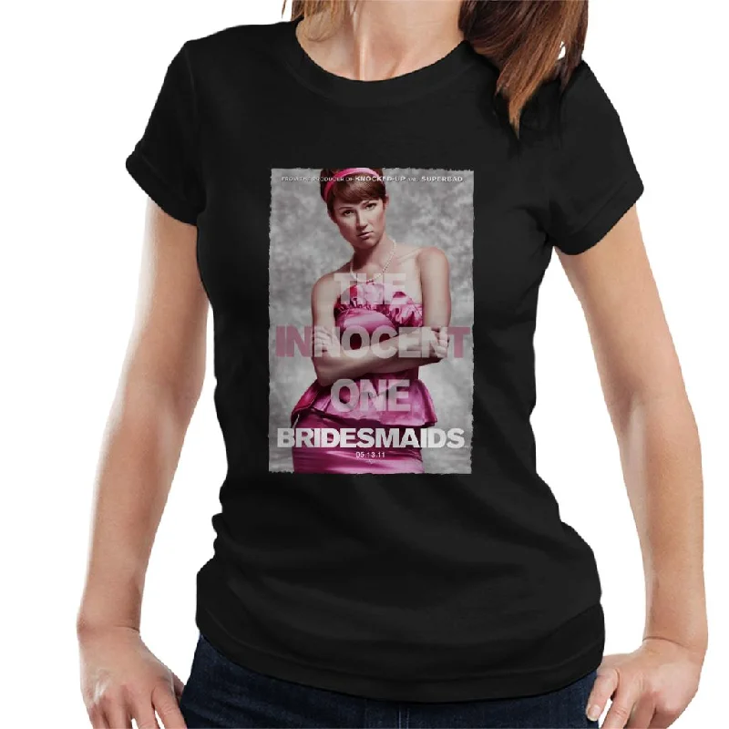 Bridesmaids Becca Movie Poster The Innocent Ones Women's T-Shirt Hooded Caped Shawl Collar Bridesmaids Becca Movie Poster The Innocent Ones Women's T-Shirt Hooded Caped Shawl Collar
