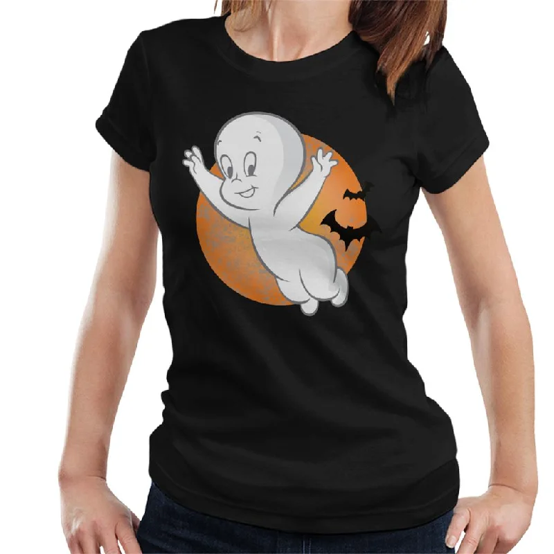 Casper The Friendly Ghost Moon Flying Women's T-Shirt Terry Blend Velvet Blend Canvas Blend Casper The Friendly Ghost Moon Flying Women's T-Shirt Terry Blend Velvet Blend Canvas Blend
